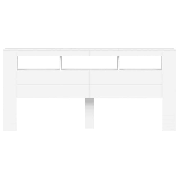 Tăblie de pat cu LED, alb, 220x18,5x103,5 cm, lemn - WALTI WALTI