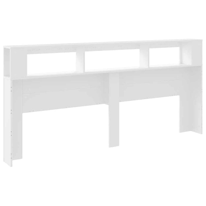 Tăblie de pat cu LED, alb, 220x18,5x103,5 cm, lemn - WALTI WALTI