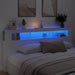 Tăblie de pat cu LED, alb, 220x18,5x103,5 cm, lemn - WALTI WALTI