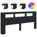 Tăblie de pat cu LED, negru, 220x18,5x103,5 cm, lemn - WALTI WALTI