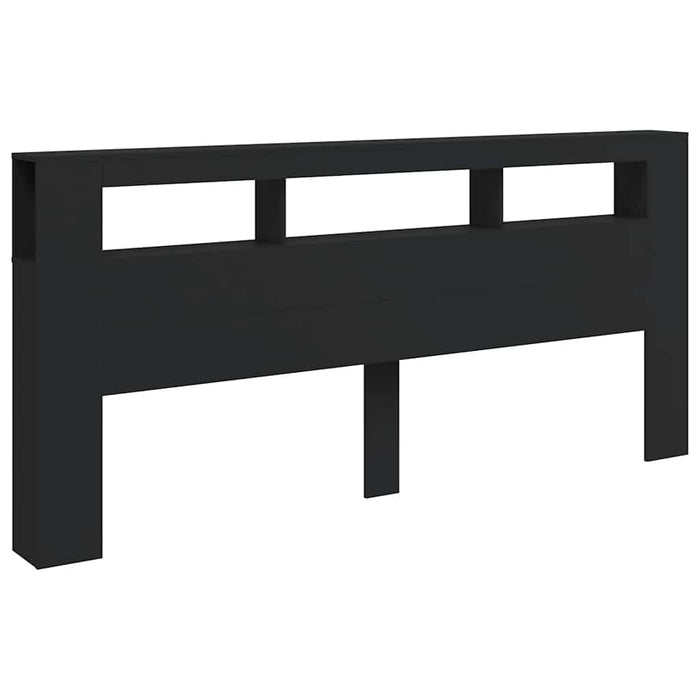 Tăblie de pat cu LED, negru, 220x18,5x103,5 cm, lemn - WALTI WALTI