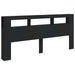 Tăblie de pat cu LED, negru, 220x18,5x103,5 cm, lemn - WALTI WALTI