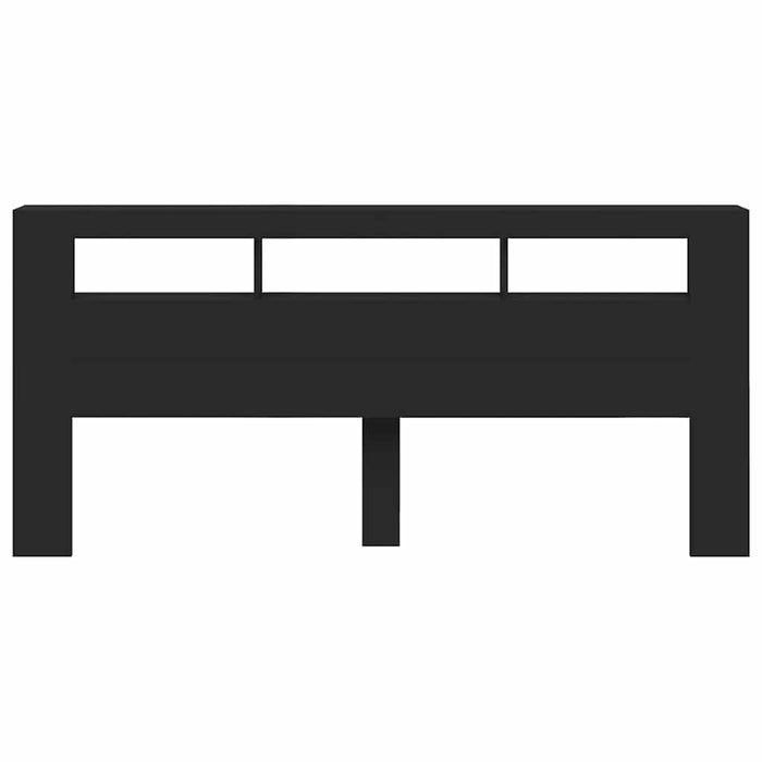Tăblie de pat cu LED, negru, 220x18,5x103,5 cm, lemn - WALTI WALTI