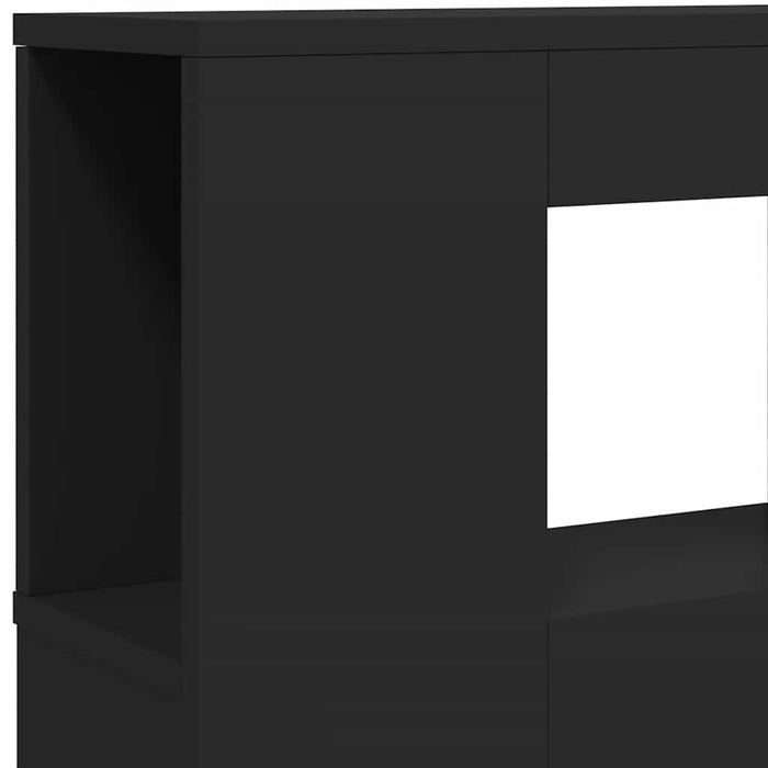 Tăblie de pat cu LED, negru, 220x18,5x103,5 cm, lemn - WALTI WALTI