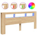 Tăblie de pat cu LED, stejar sonoma, 220x18,5x103,5 cm, lemn - WALTI WALTI