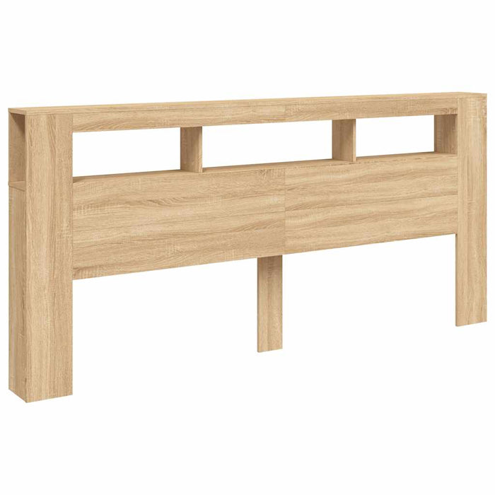 Tăblie de pat cu LED, stejar sonoma, 220x18,5x103,5 cm, lemn - WALTI WALTI
