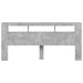 Tăblie de pat cu LED, gri beton, 220x18,5x103,5 cm, lemn - WALTI WALTI