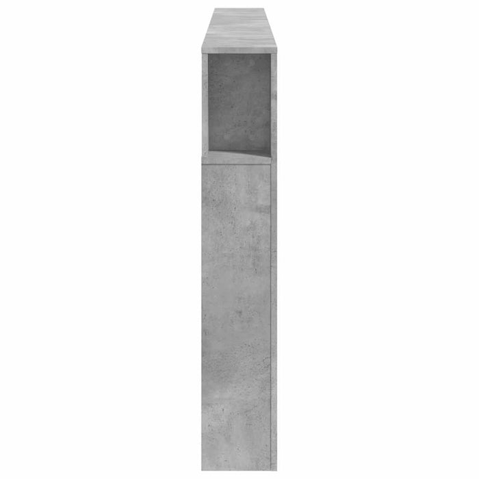 Tăblie de pat cu LED, gri beton, 220x18,5x103,5 cm, lemn - WALTI WALTI