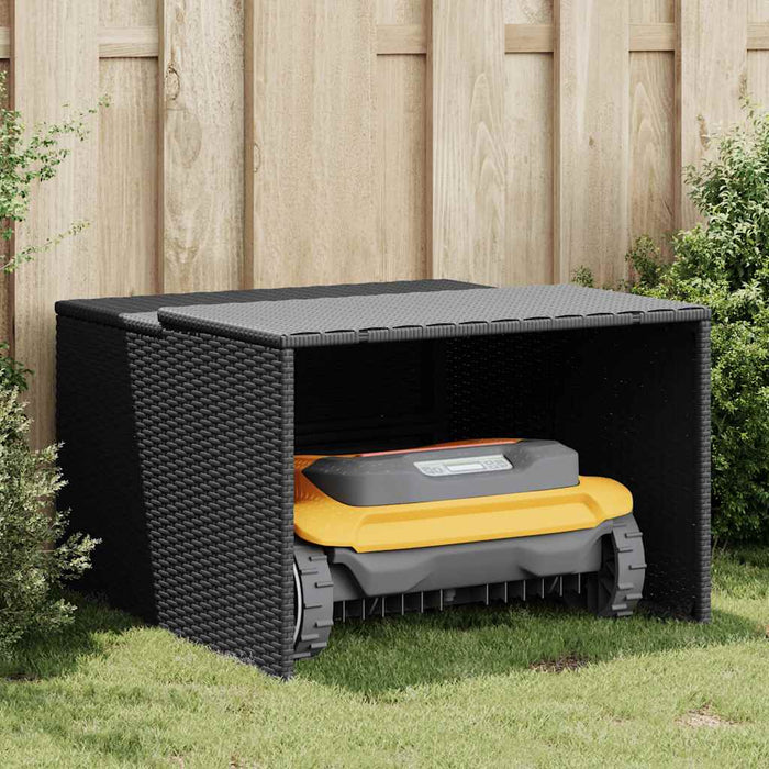 Garaj pentru mașina de tuns iarba negru 86x90x52/57cm poliratan - WALTI WALTI