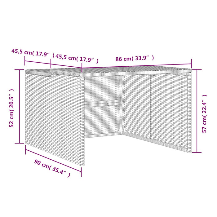Garaj pentru mașina de tuns iarba negru 86x90x52/57cm poliratan - WALTI WALTI