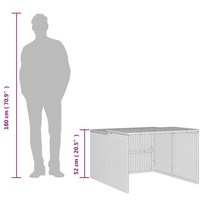 Garaj pentru mașina de tuns iarba negru 86x90x52/57cm poliratan - WALTI WALTI
