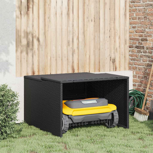 Garaj pentru mașina de tuns iarba negru 86x90x52/57cm poliratan - WALTI WALTI