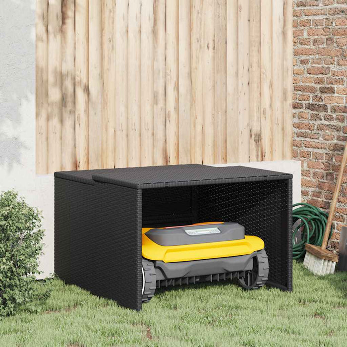 Garaj pentru mașina de tuns iarba negru 86x90x52/57cm poliratan - WALTI WALTI