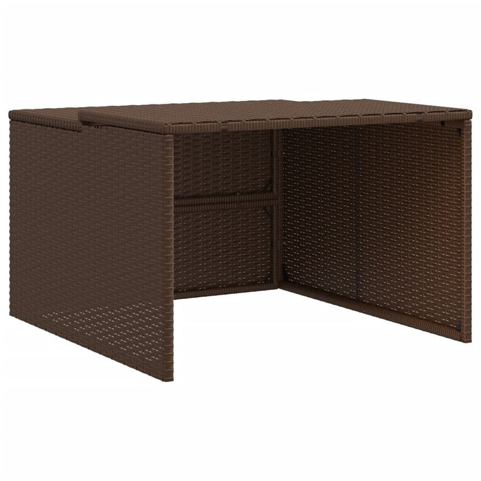 Garaj pentru mașina de tuns iarba maro 86x90x52/57 cm poliratan - WALTI WALTI