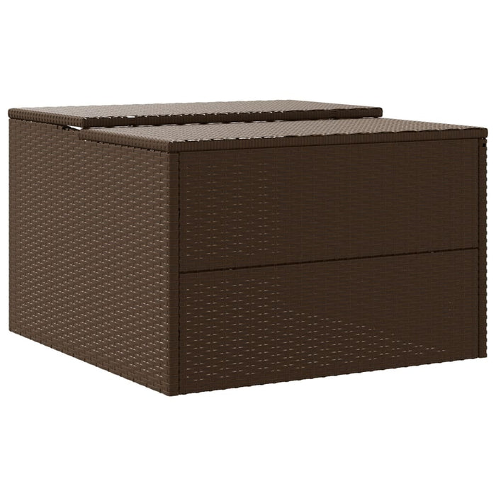 Garaj pentru mașina de tuns iarba maro 86x90x52/57 cm poliratan - WALTI WALTI