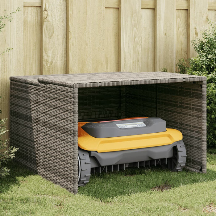 Garaj pentru mașina de tuns iarba, gri 86x90x52/57 cm poliratan - WALTI WALTI