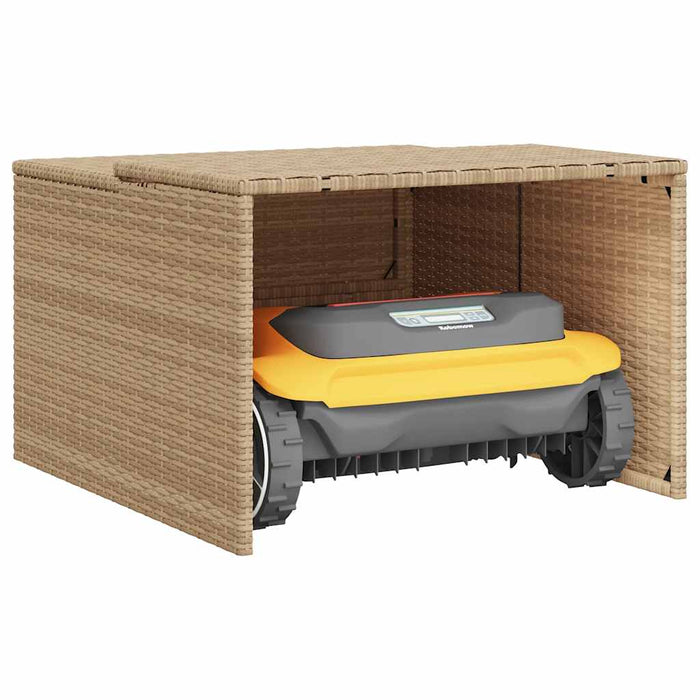 Garaj pentru mașina de tuns iarba, bej 86x90x52/57 cm poliratan - WALTI WALTI