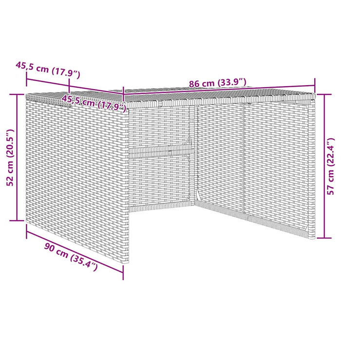 Garaj pentru mașina de tuns iarba, bej 86x90x52/57 cm poliratan - WALTI WALTI