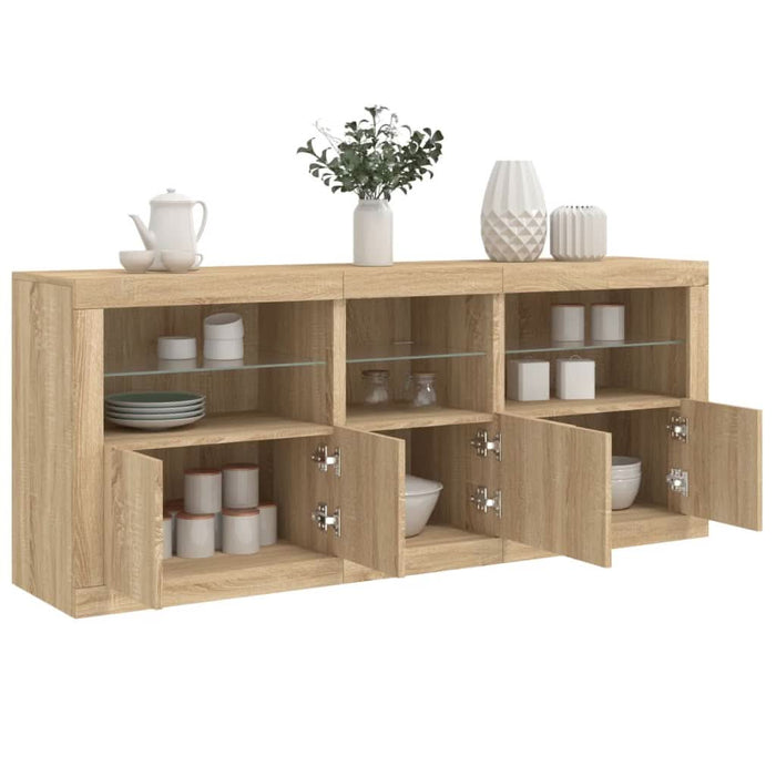 Dulap cu lumini LED, stejar sonoma, 162x37x67 cm - WALTI WALTI