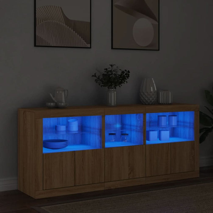Dulap cu lumini LED, stejar sonoma, 162x37x67 cm - WALTI WALTI