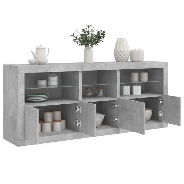 Dulap cu lumini LED, gri beton, 162x37x67 cm - WALTI WALTI