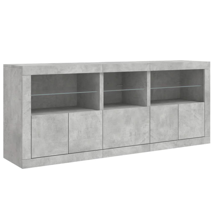 Dulap cu lumini LED, gri beton, 162x37x67 cm - WALTI WALTI