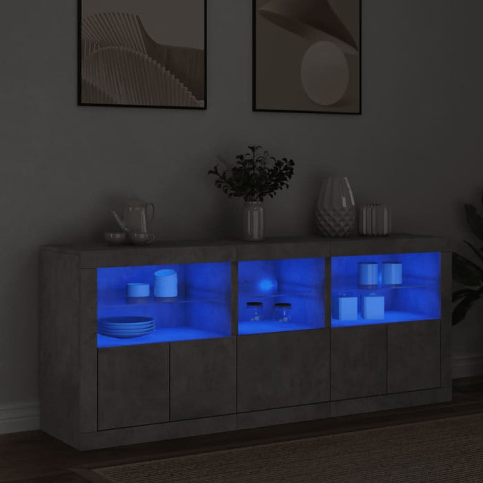 Dulap cu lumini LED, gri beton, 162x37x67 cm - WALTI WALTI
