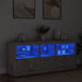 Dulap cu lumini LED, gri beton, 162x37x67 cm - WALTI WALTI