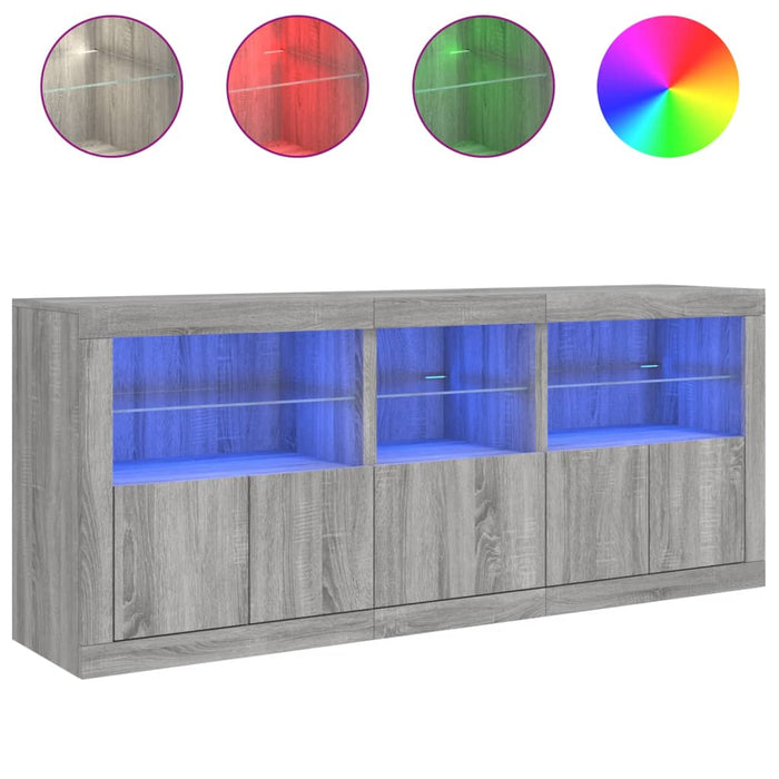 Dulap cu lumini LED, gri sonoma, 162x37x67 cm - WALTI WALTI