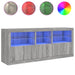 Dulap cu lumini LED, gri sonoma, 162x37x67 cm - WALTI WALTI