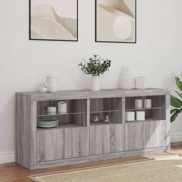 Dulap cu lumini LED, gri sonoma, 162x37x67 cm - WALTI WALTI