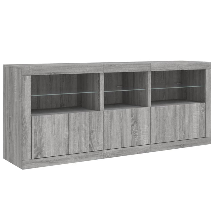 Dulap cu lumini LED, gri sonoma, 162x37x67 cm - WALTI WALTI