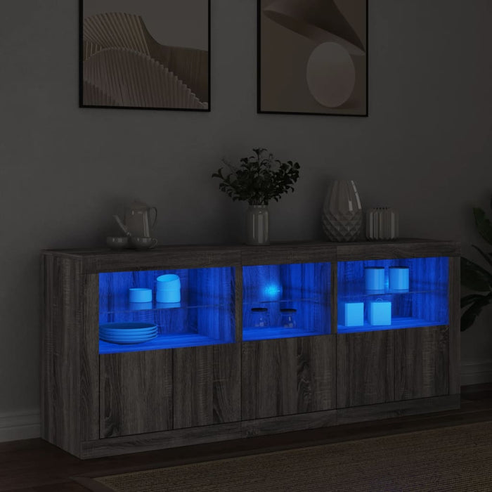 Dulap cu lumini LED, gri sonoma, 162x37x67 cm - WALTI WALTI