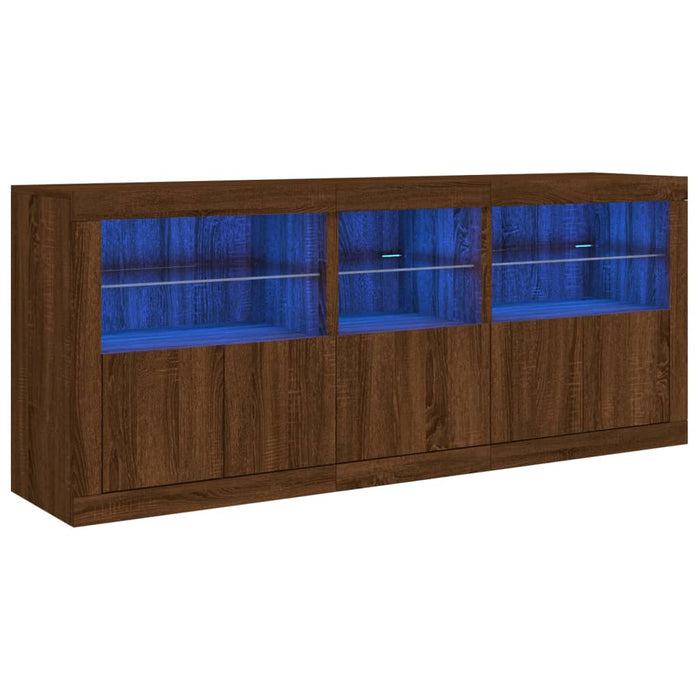 Dulap cu lumini LED, stejar maro, 162x37x67 cm WALTI