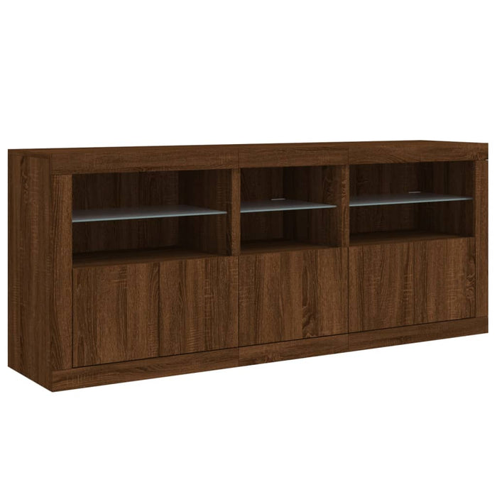 Dulap cu lumini LED, stejar maro, 162x37x67 cm WALTI