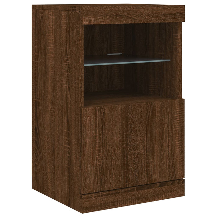 Dulap cu lumini LED, stejar maro, 162x37x67 cm WALTI