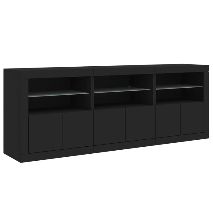 Dulap cu lumini LED, negru, 181,5x37x67 cm WALTI