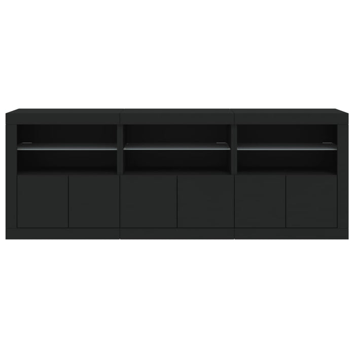 Dulap cu lumini LED, negru, 181,5x37x67 cm WALTI