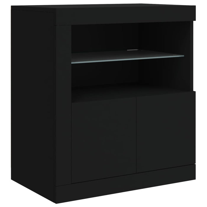 Dulap cu lumini LED, negru, 181,5x37x67 cm WALTI