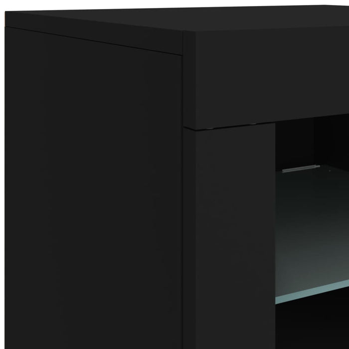 Dulap cu lumini LED, negru, 181,5x37x67 cm WALTI