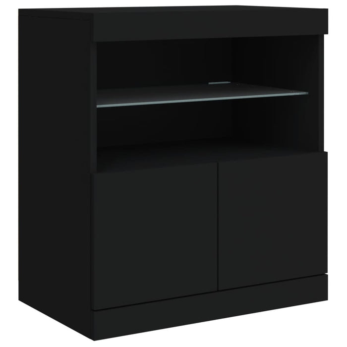 Dulap cu lumini LED, negru, 181,5x37x67 cm WALTI