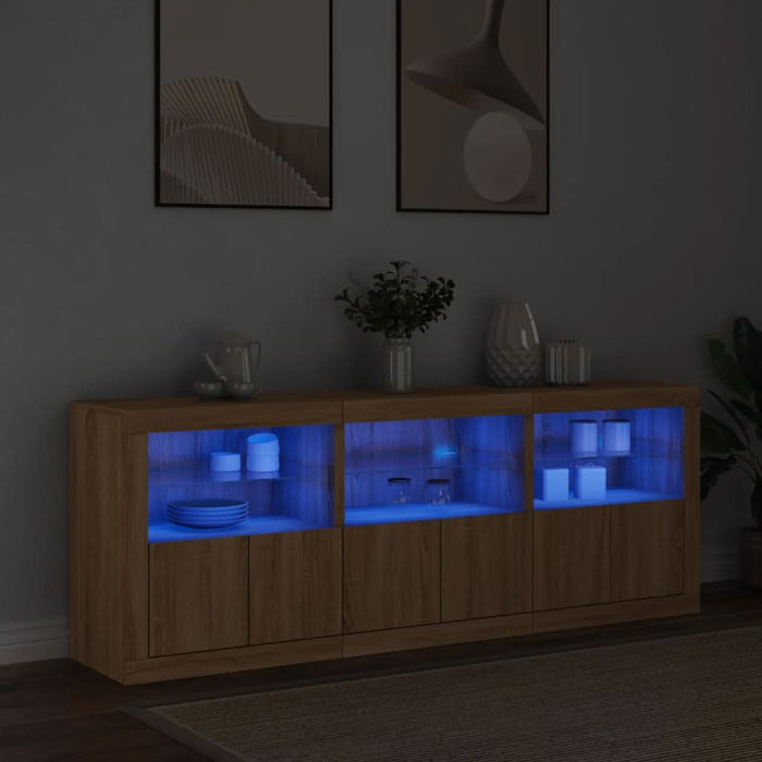 Dulap cu lumini LED, stejar sonoma, 181,5x37x67 cm - WALTI WALTI
