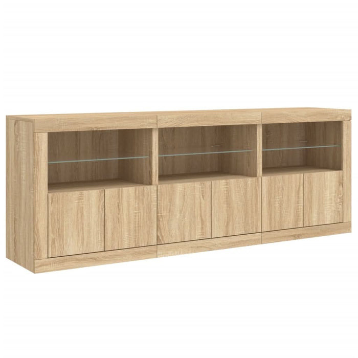 Dulap cu lumini LED, stejar sonoma, 181,5x37x67 cm - WALTI WALTI