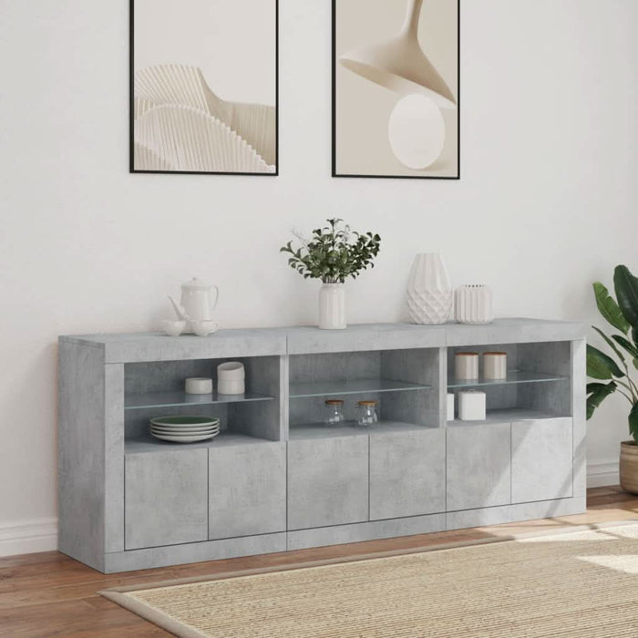 Dulap cu lumini LED, gri beton, 181,5x37x67 cm - WALTI WALTI