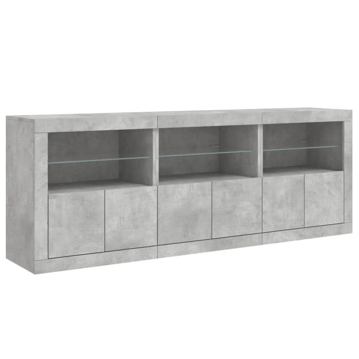 Dulap cu lumini LED, gri beton, 181,5x37x67 cm - WALTI WALTI