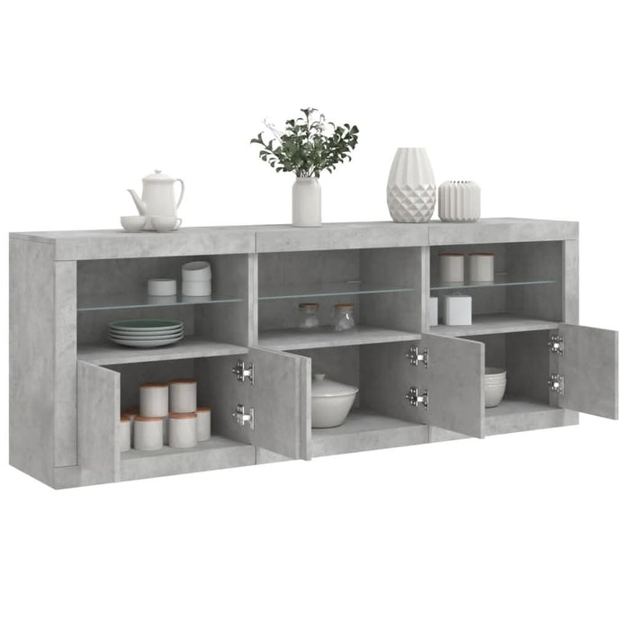 Dulap cu lumini LED, gri beton, 181,5x37x67 cm - WALTI WALTI