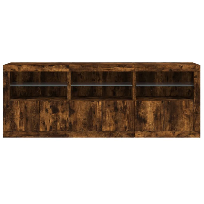Dulap cu lumini LED, stejar fumuriu, 181,5x37x67 cm WALTI