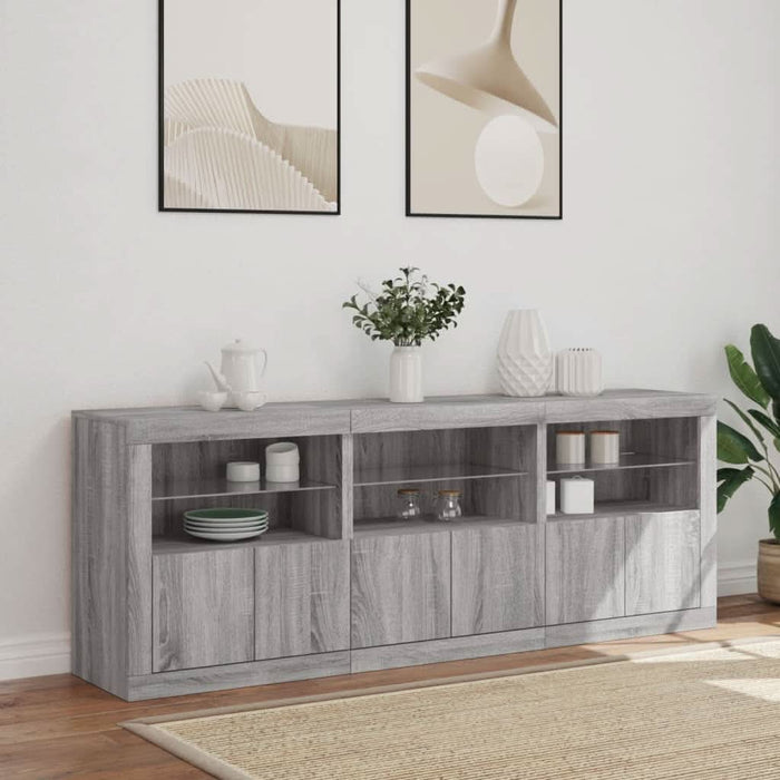 Dulap cu lumini LED, gri sonoma, 181,5x37x67 cm WALTI