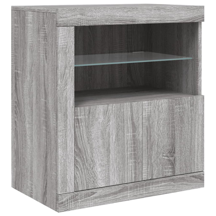 Dulap cu lumini LED, gri sonoma, 181,5x37x67 cm WALTI