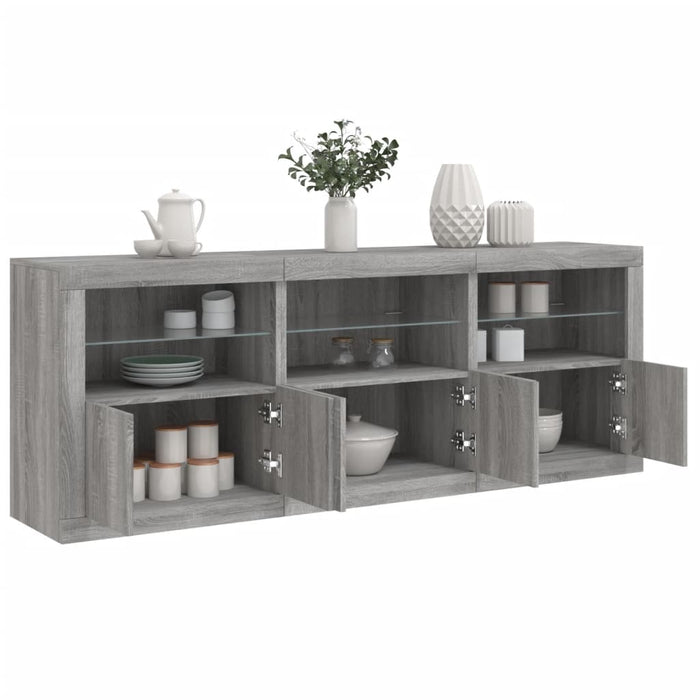 Dulap cu lumini LED, gri sonoma, 181,5x37x67 cm WALTI